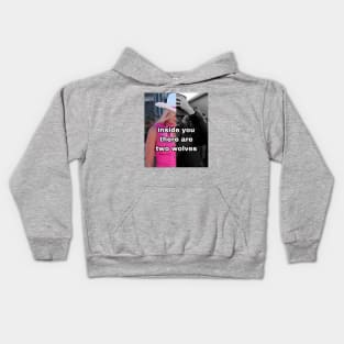 Inside you there are two wolves Barbie Oppenheimer Kids Hoodie